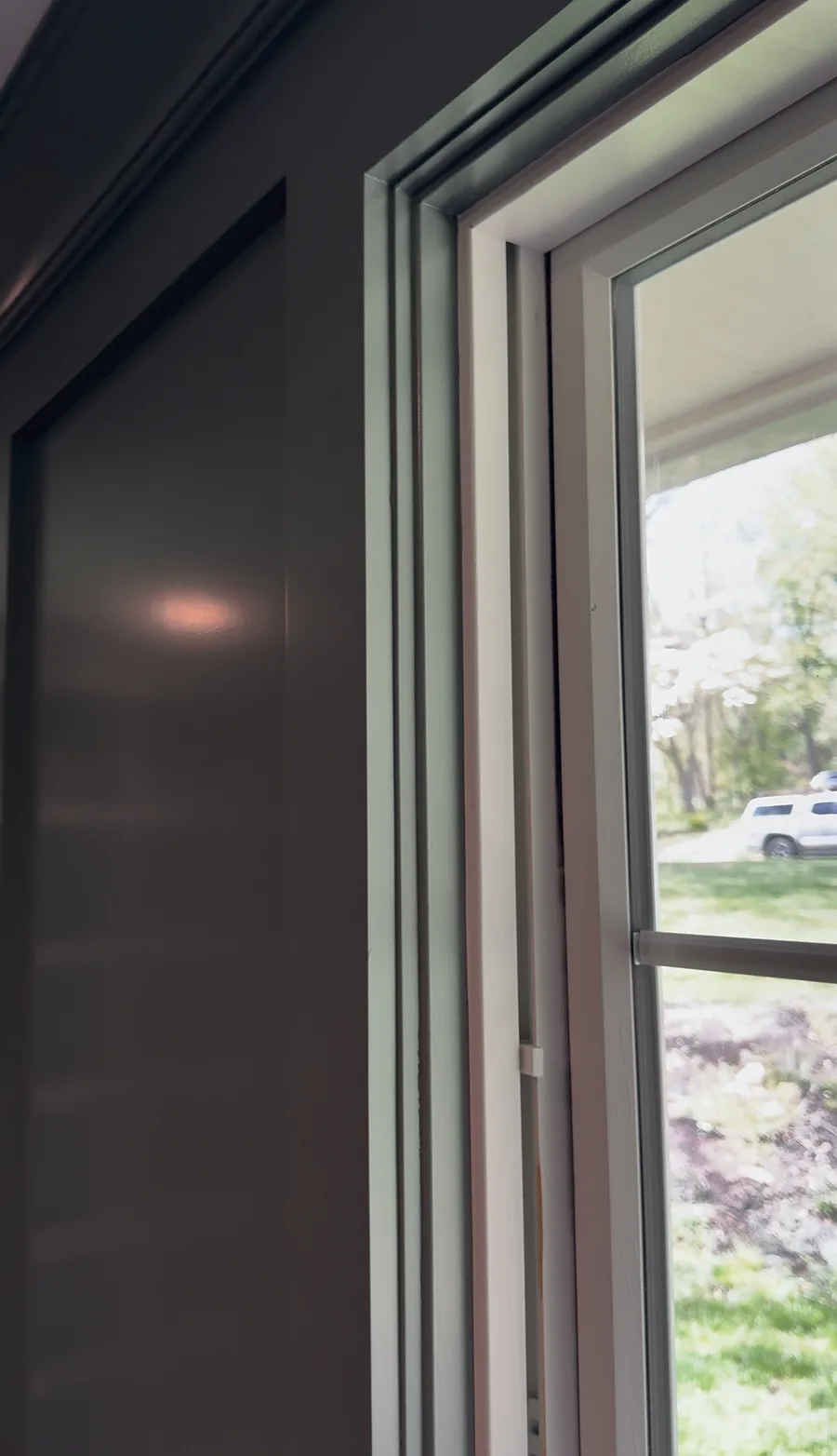 Wall panel casing detail at window opening, family room renovation Newtown Square PA